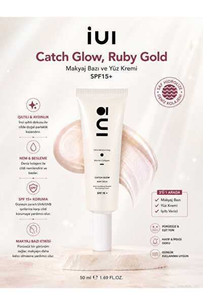 inobeauty Ruby Gold 50 ml – SPF15+ Nemlendirici Yüz Kremi, Işıltı Verici Maky...