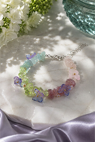 Sylvera Shop Pinterest Bracelet with Colorful Beads and Butterfly and Flower ...