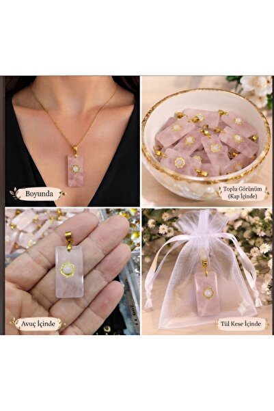 best bioenerji taş terapi Pink Quartz Natural Stone Necklace – a Natural Touc...