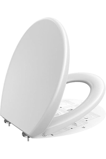 GENERAL Yalagui Universal Cushioned Toilet Seat Cover, White Toilet Seat, Ova...
