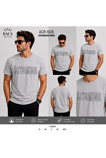 Erkek/Unisex Regular Fit Normal Kesim %100 Pamuklu Yumuşak Dokulu Enjeksiyon İstanbul Baskılı Tişört