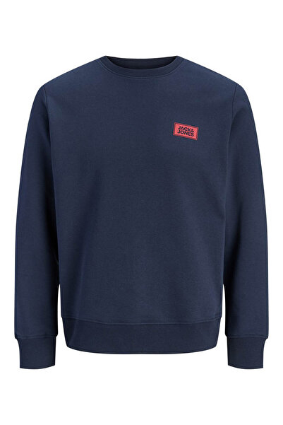 Jack & Jones Jjrush Sweat Crew Neck Lacivert Erkek Sweatshirt 12298426