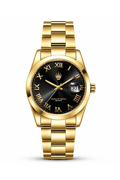 WATCHOFROYAL Aqualis Gold Black Steel Wristwatch