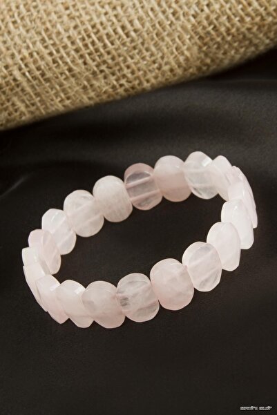 ZERO LAND Spt-Gld Oval Cut Pink Quartz (05606) Natural Stone Bracelet