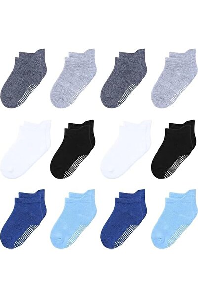 GENERAL Villaluna Toddler Baby Ankle Socks with Non-Skid Grips for Little Boy...