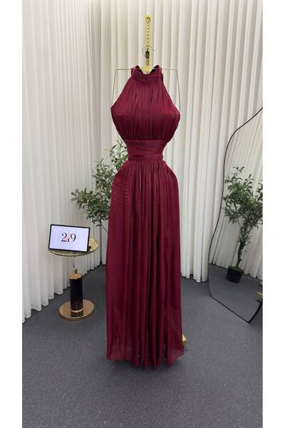 Boutique 219 فستان سهرة طويل عنابي