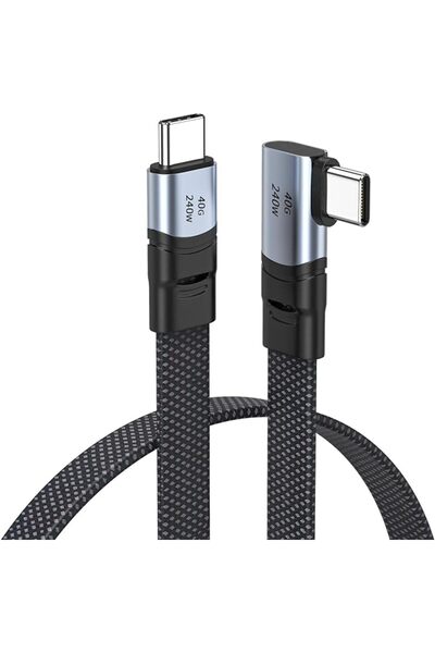 TERRIFI Usb-C Right Angle Cable, USB to USB C Cable, 40Gbps Usb4 and 100W Fas...