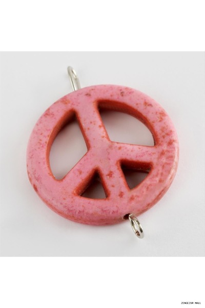ZERO LAND Zngzrmll Peace Turquoise Natural Stone Necklace (33048) Pink Tip