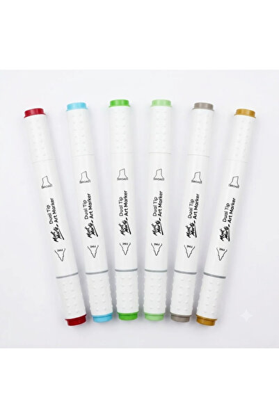 Mont Marte Premium Double-Ended Art Markers Set of 6 – Vibrant and Balanced C...