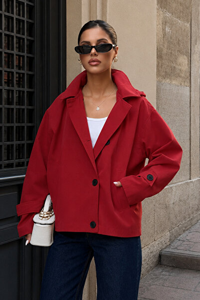 MANMARK Kadın Çıkarılabilir Kapüşonlu Su İtici Oversize Trençkot Ceket