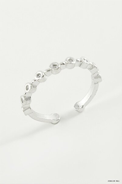 ZERO LAND Zngzrmll Round Zircon Stone Ring (34410) Silver Color
