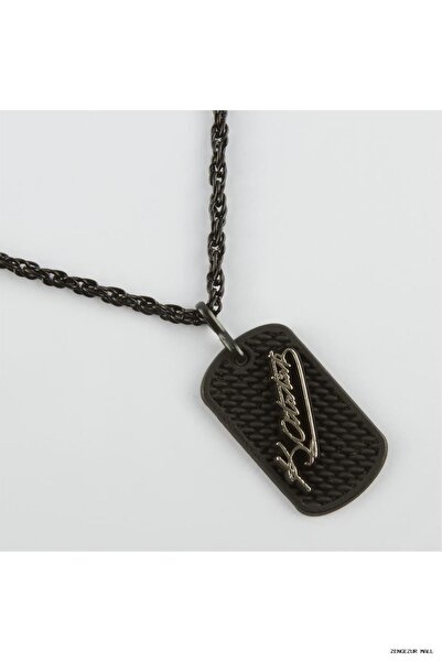 ZERO LAND Zngzrmll Ataturk Signed Imprint Necklace (30448) Black Standard