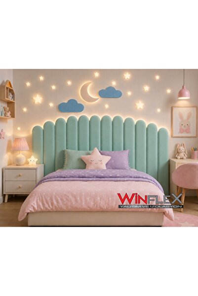 WİNFLEX Ay ve Bulut Konseptli Yatak Başlığı ve Dekorasyon Seti (180 cm)
