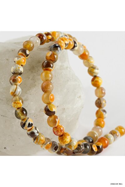 ZERO LAND Zngzrmll 8 mm Shiny Agate (32336) Stone Yellow