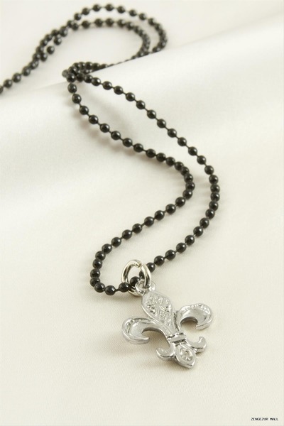 ZERO LAND Zngzrmll Anchor Ball Chain Men's (31049) Necklace Black