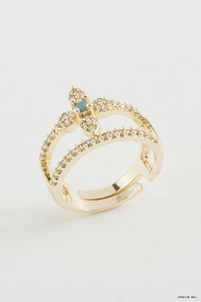 ZERO LAND Zngzrmll Flower Zircon Stone (30933) Ring Yellow