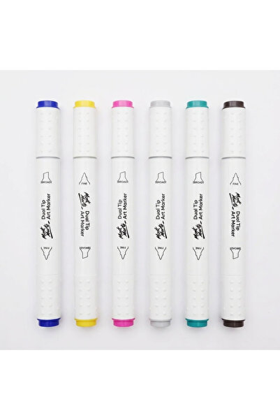 Mont Marte Premium Double-Ended Art Markers Set of 6 – Vibrant and Modern Colors