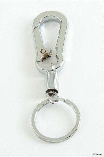 ZERO LAND Zngzrmll Spring-Loaded Metal Keychain (42509) Silver Color
