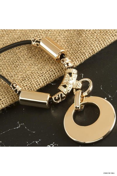 ZERO LAND Zngzrmll Round Leather (43508) Necklace Black