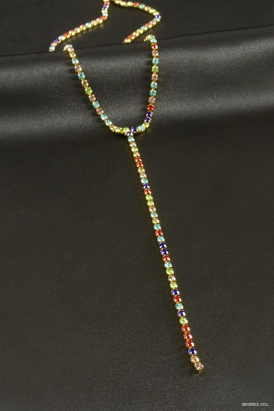 ZERO LAND Zngzrmll Strip Stone Steel Y Necklace 2 (41914) mm Yellow