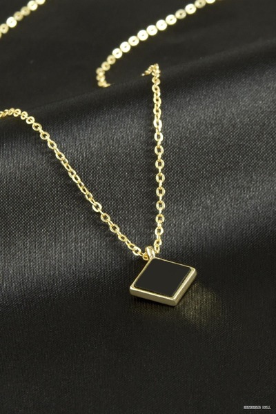 ZERO LAND Zngzrmll Square Polyester (42010) Necklace Black