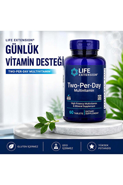 Life Extension Vitamins Two Per Day Multivitamin Mineral Heart, Brain, Blood ...