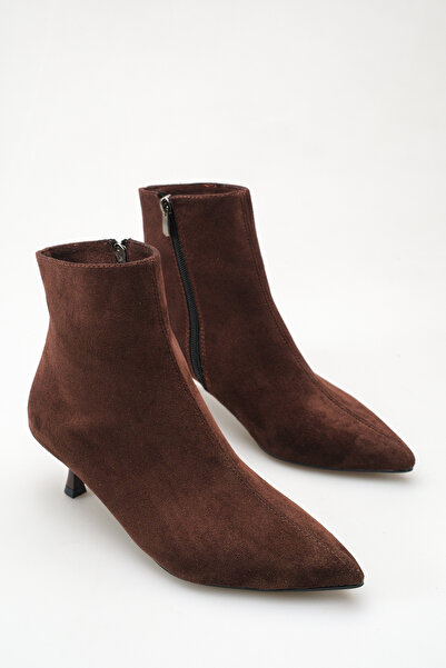 meyra'nın ayakkabıları Women's Thin Heeled Boots Brown Suede