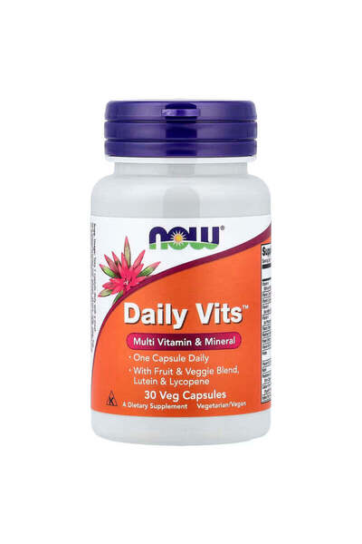 Now Foods Daily Vits Multivitamin, Lutein, Lycopene 30 Veg Caps