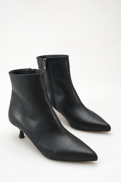 meyra'nın ayakkabıları Women's Thin Heeled Boots Black Leather