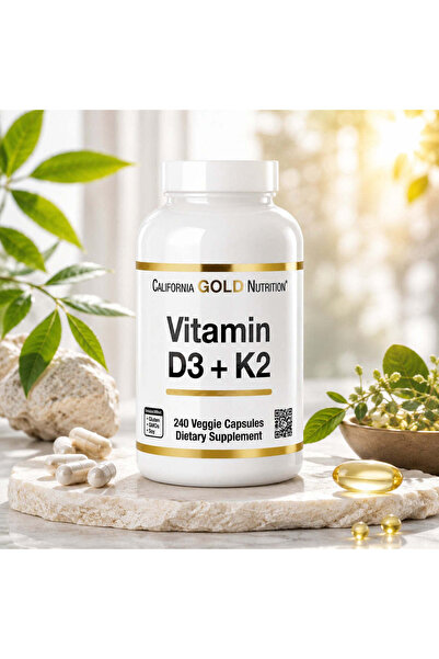 California Gold Nutrition , Vitamin D3 + K2, 240 Veggie Capsules
