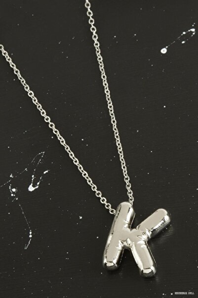 ZERO LAND Zngzrmll K Letter Balloon Pendant (43357) Silver Color