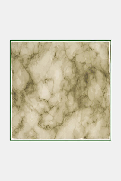 Kayra Abstract Pattern Silk Scarf Green