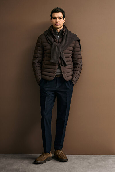 Lufian June Goose Feather Men's Coat Brown