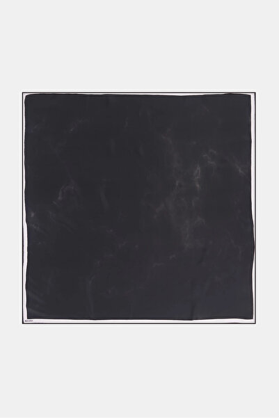 Kayra Abstract Pattern Silk Scarf Black