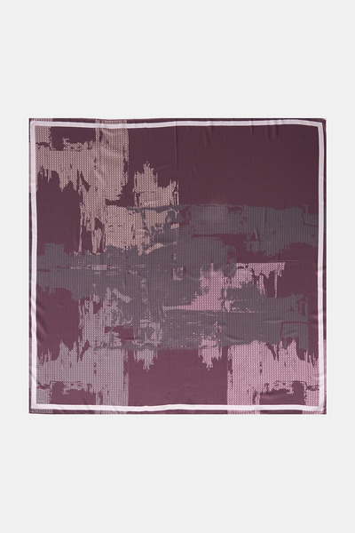 Kayra Mixed Pattern Twill Scarf Burgundy
