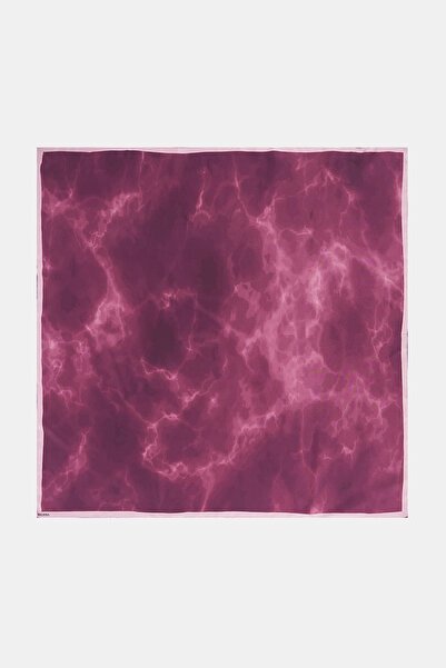 Kayra Abstract Pattern Silk Scarf Plum