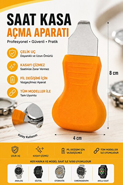 Leerybee Paslanmaz Çelik Uçlu Ergonomik Saat Kapağı Açıcı