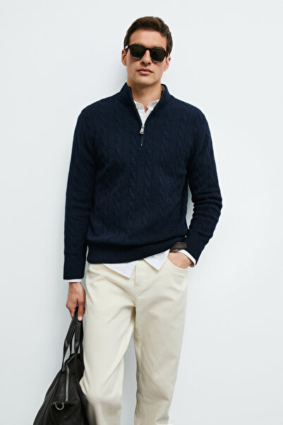 Lufian Dominic Men's Sweater Navy Blue