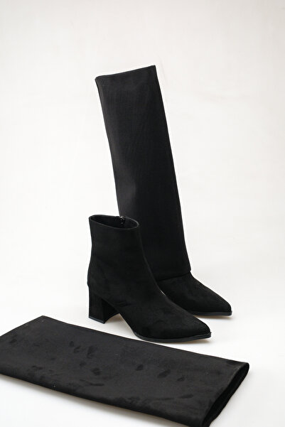 meyra'nın ayakkabıları Women's Snap-On Boots Black Suede