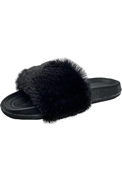 GENERAL Women's Fluffy Fuzzy Indoor Home Bedroom Non-Slip Sole Rabbit Fur Sli...