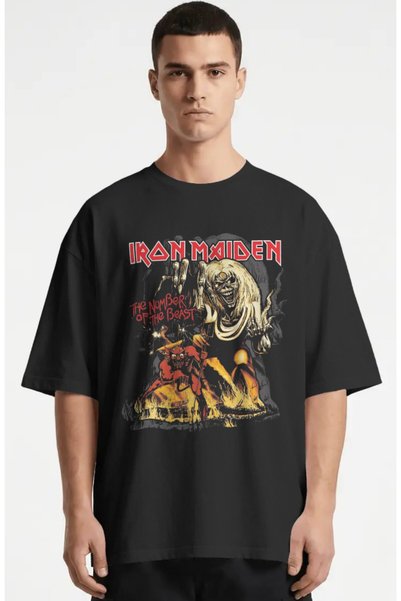 SEVBANO Ironmaiden Rock Metal Music Band Printed Unisex Oversize Premium T-Shirt