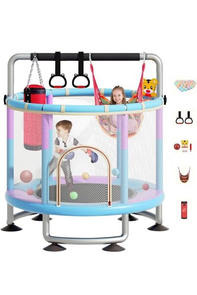 GENERAL 1.5m Toddler Trampoline with Safety Enclosure Net for 1-3 Persons and...