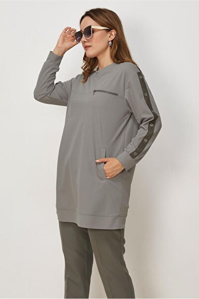 Alvina Eyelet Detail Sweatshirt Tunic 46823