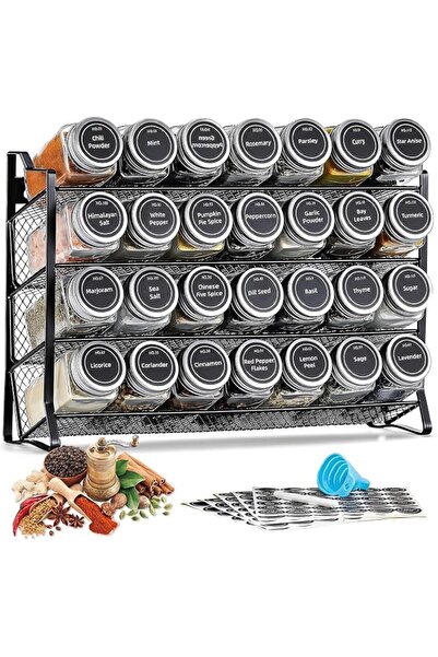 FREEAMG Frige Stackable Spice Rack with 28 Spice Jars, Kitchen Spice Rack Org...
