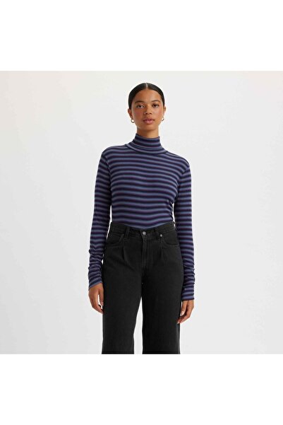 Levi's Helanca femei cu maneca lunga albastru bumbac,