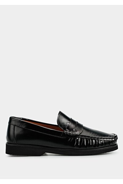 Provoq Black Leather Men's Shoes