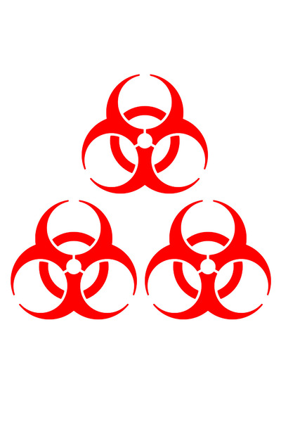 Oracal Set de 3 autocolante decorative Biohazard – Simbol de pericol biologic...