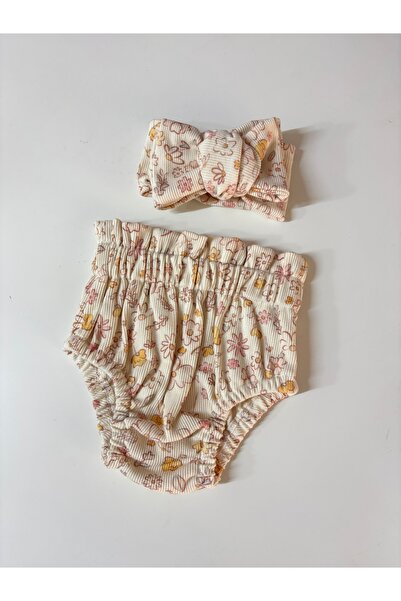 Lolidenss Shorts Band Set with Cream Flowers
