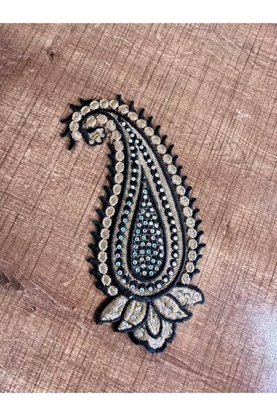 Gönülden Tasarım 23X10 cm Stone Embroidery Applique Arma