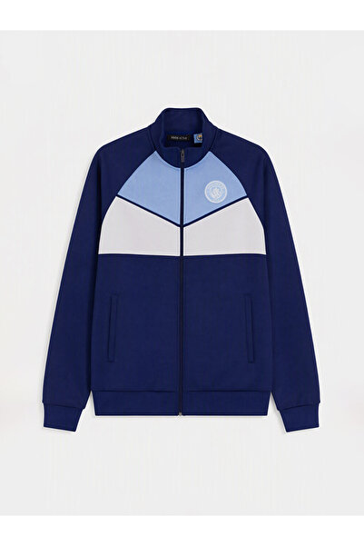 LC Waikiki Lacivert Manchester City Baskılı Erkek Fermuarlı Sweatshirt